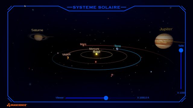 Simulateur du système solaire.