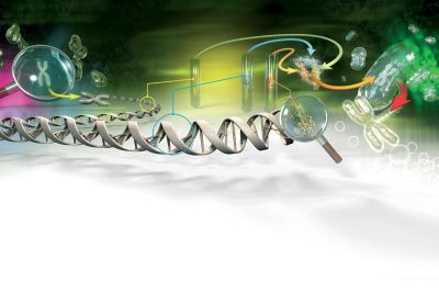 Illustration d'un article sur la génétique artificielle. - Magazine espagnol Quo